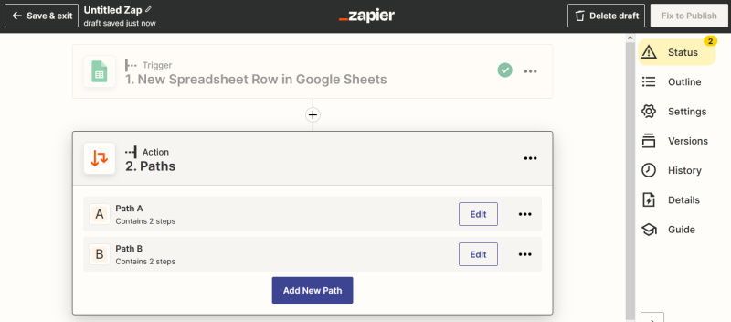 Integromat vs Zapier: comparison | Paths in Zapier<br>