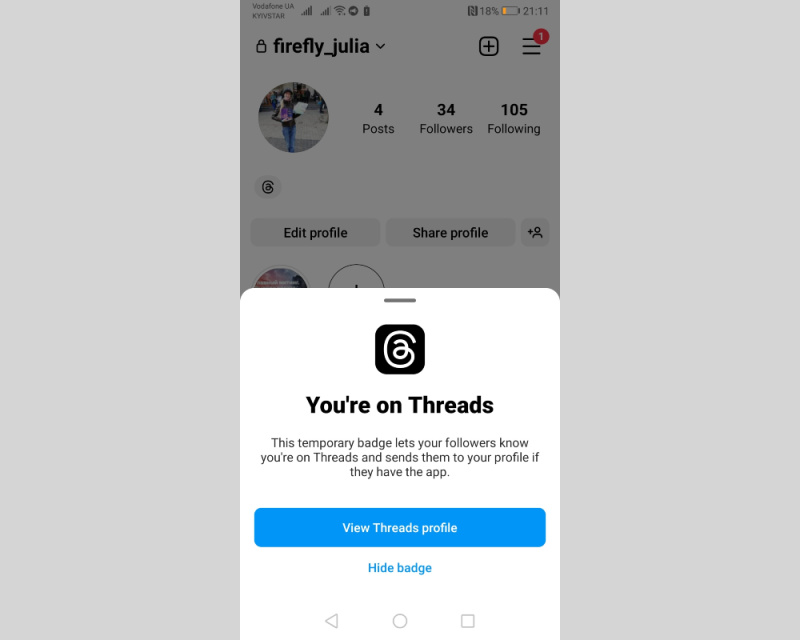 Hide badge