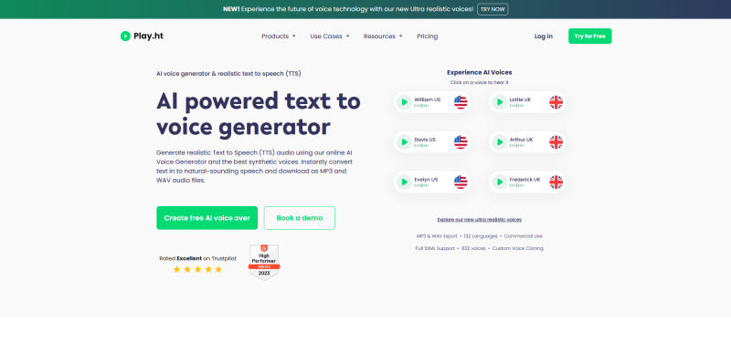 Top AI Audio, Voice, Music Generators | Play.ht