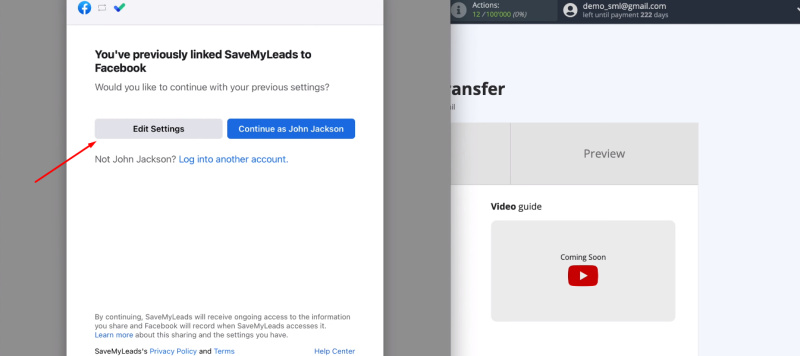 Facebook and MSG91 integration | Go to settings