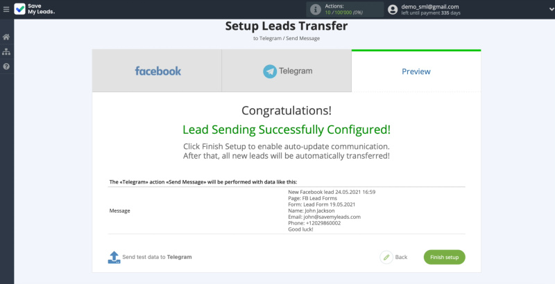How to set up the upload of new leads from a Facebook advertising account in Telegram | Checking the uploaded data