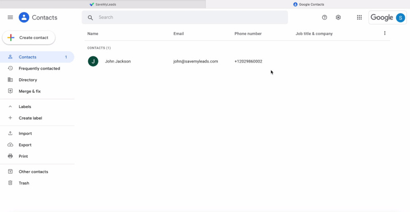 Facebook and Google Contacts integration | The data was received