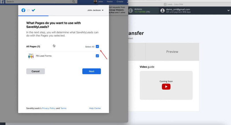 Facebook Lead Ads and Zoho CRM integration | Check all the fields at once
