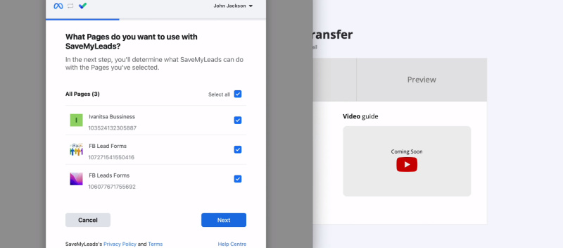 Facebook and iCloud integration | Mark ad pages
