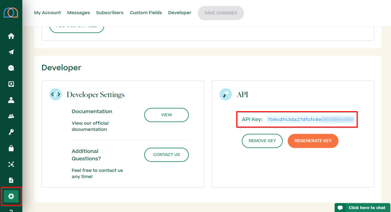 Google Lead Form and Mobile Text Alerts integration | Copy the API key