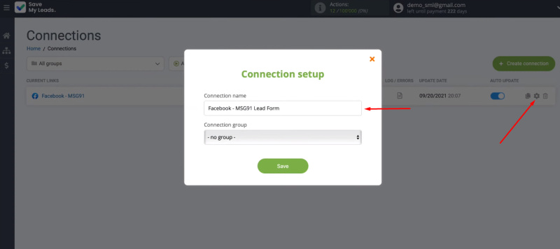 Facebook and MSG91 integration | Change integration's name