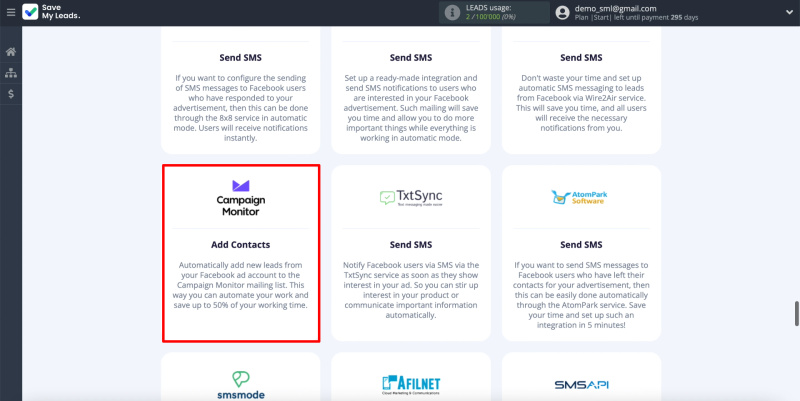 Facebook and Campaign Monitor integration | Choose Campaign Monitor