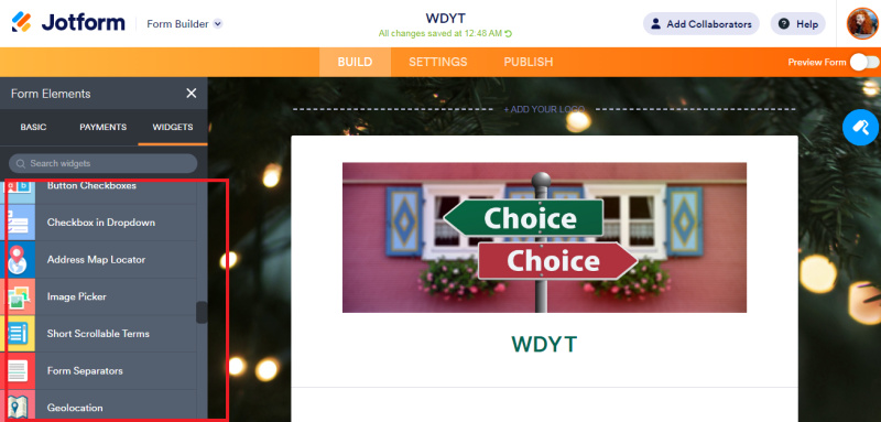 Google Forms and Jotform | Widgets JotForm