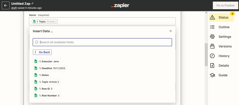 Integromat vs Zapier: comparison | Variables<br>