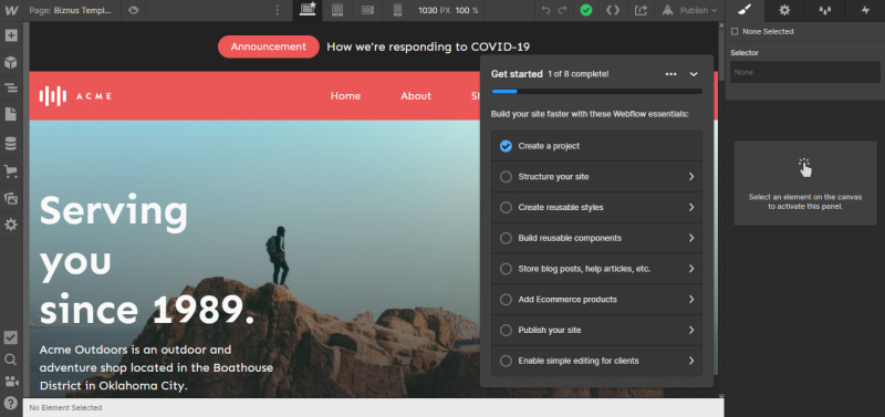 Menu in&nbsp;Webflow