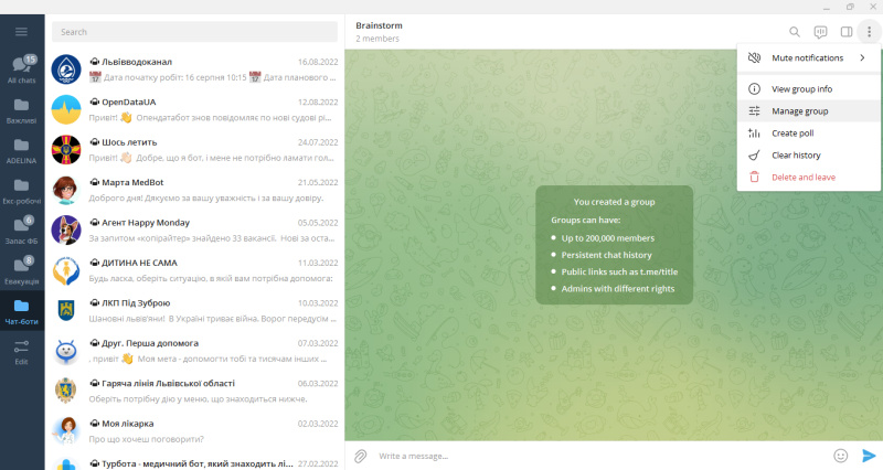 How to create a Telegram group | Manage group