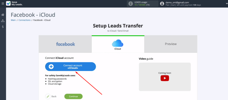 Facebook and iCloud integration | Connect account iCloud