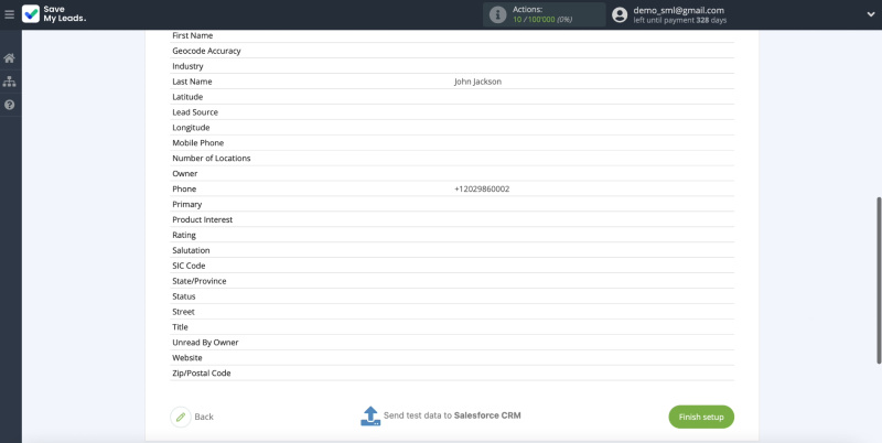 Salesforce and Facebook integration | Test data, part 2