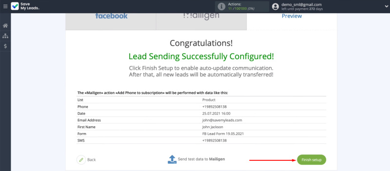 Facebook and Mailigen integration | Enable auto-update