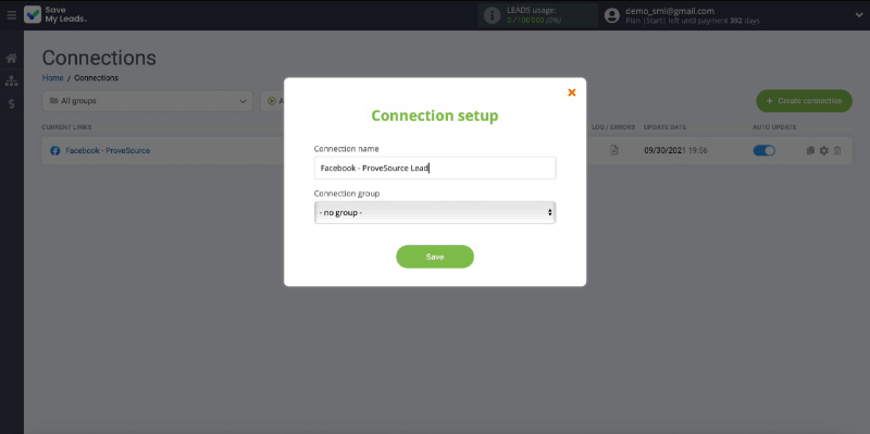 How to Automatically Send Data to ProveSource from Facebook Leads | Change the name of the link