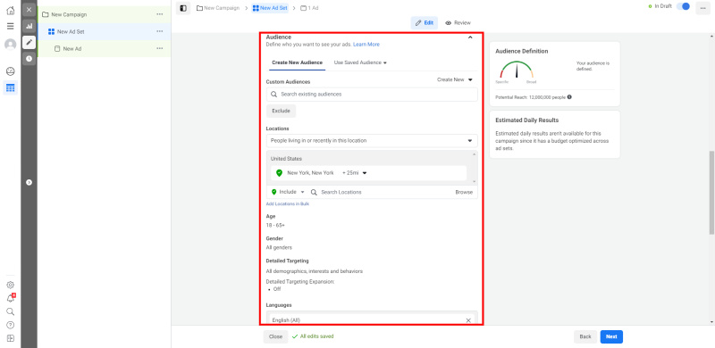 How to Set Up Facebook Lead Form Ads | Setting up target audience