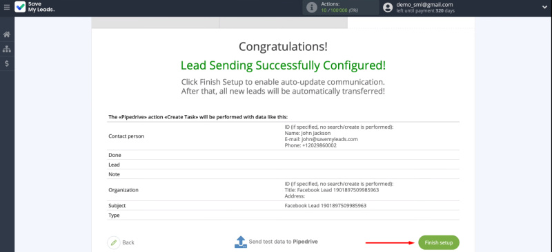 Facebook and Pipedrive integration | Enabled auto-update