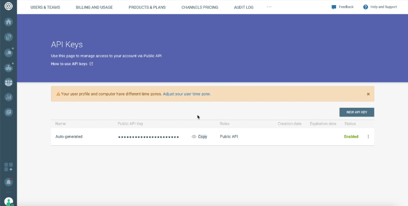 API Key Manager window