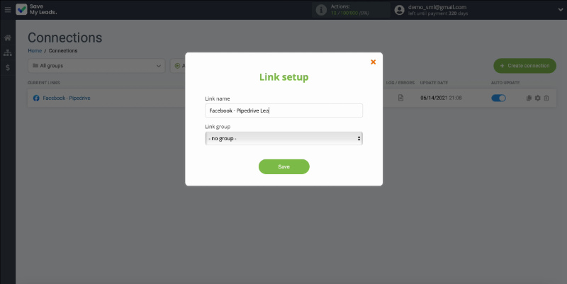 Facebook Leads Ads and Pipedrive CRM integration | Change the name of a connection