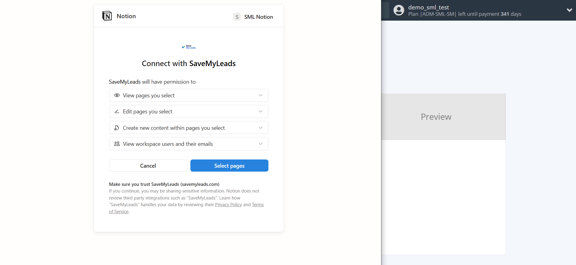 How to Connect Facebook with Notion | Data Destination account connection