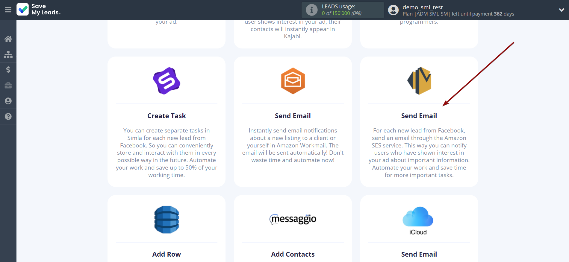 How to Connect Facebook with Amazon SES | Data Destination system selection How to Connect Facebook with Amazon SES | Data Destination system selection