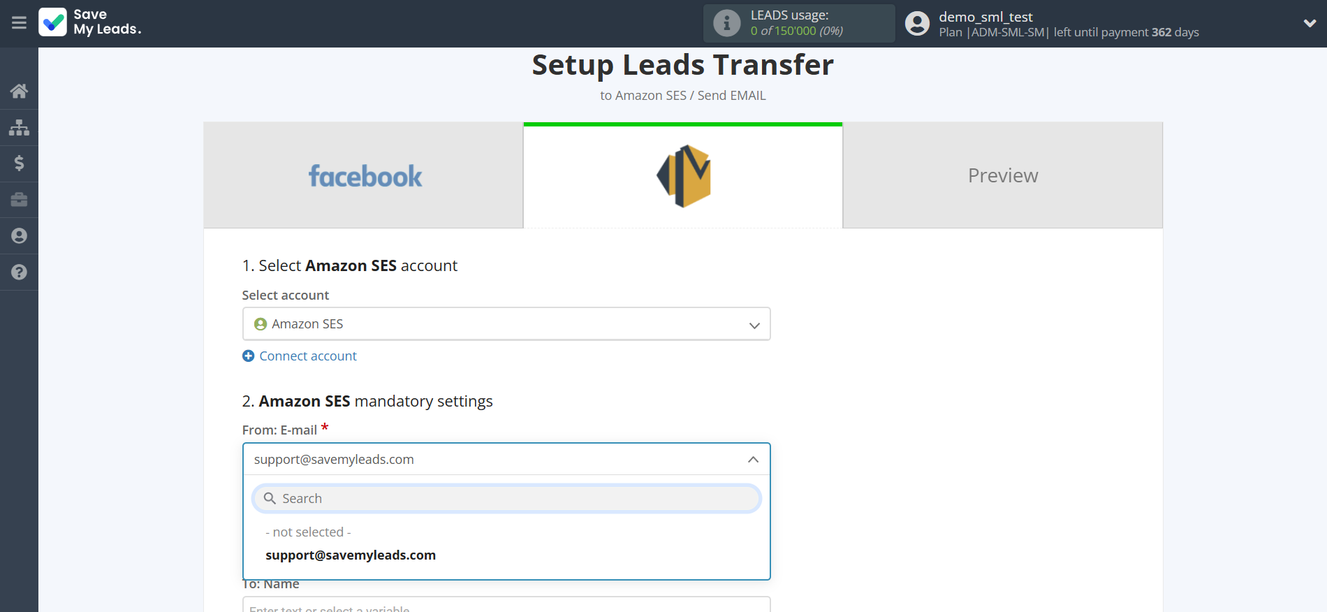 How to Connect Facebook with Amazon SES | Assigning fields How to Connect Facebook with Amazon SES | Assigning fields