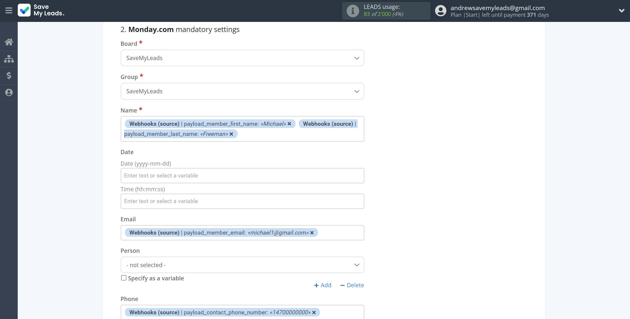 How to Connect Webhooks with Monday.com | Assigning fields How to Connect Webhooks with Monday.com | Assigning fields