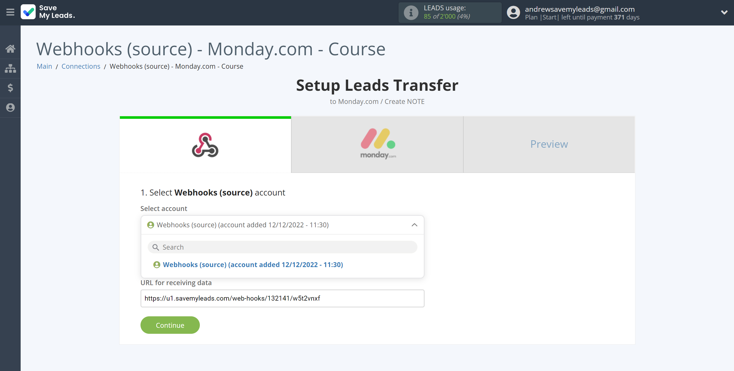 How to Connect Webhooks with Monday.com | Data Source account connection How to Connect Webhooks with Monday.com | Data Source account connection