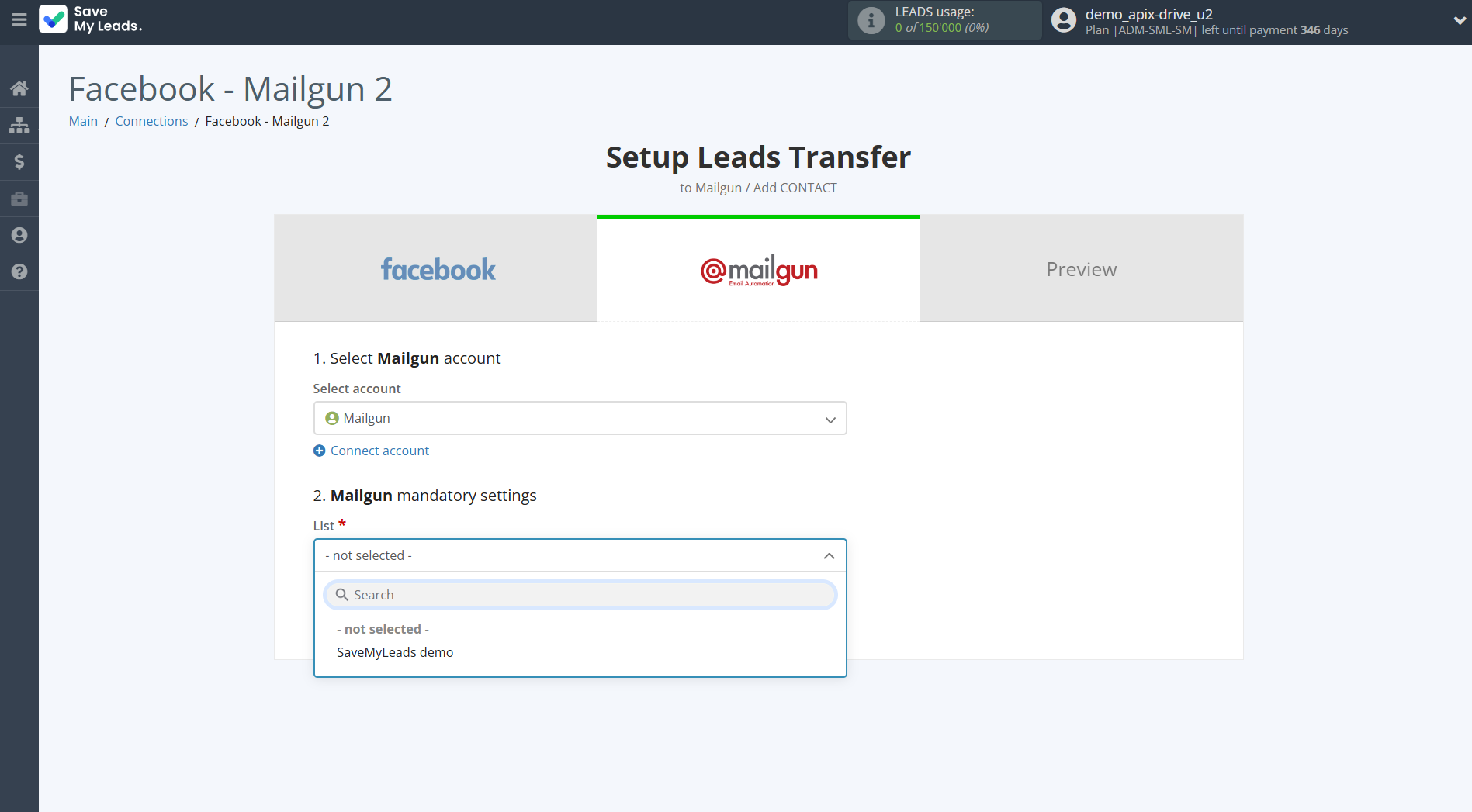 How to Connect Facebook with Mailgun | Assigning fields How to Connect Facebook with Mailgun | Assigning fields