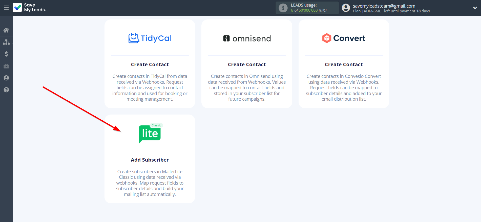 How to Connect Webhooks with MailerLite Classic | Data Destination system selection How to Connect Webhooks with MailerLite Classic | Data Destination system selection