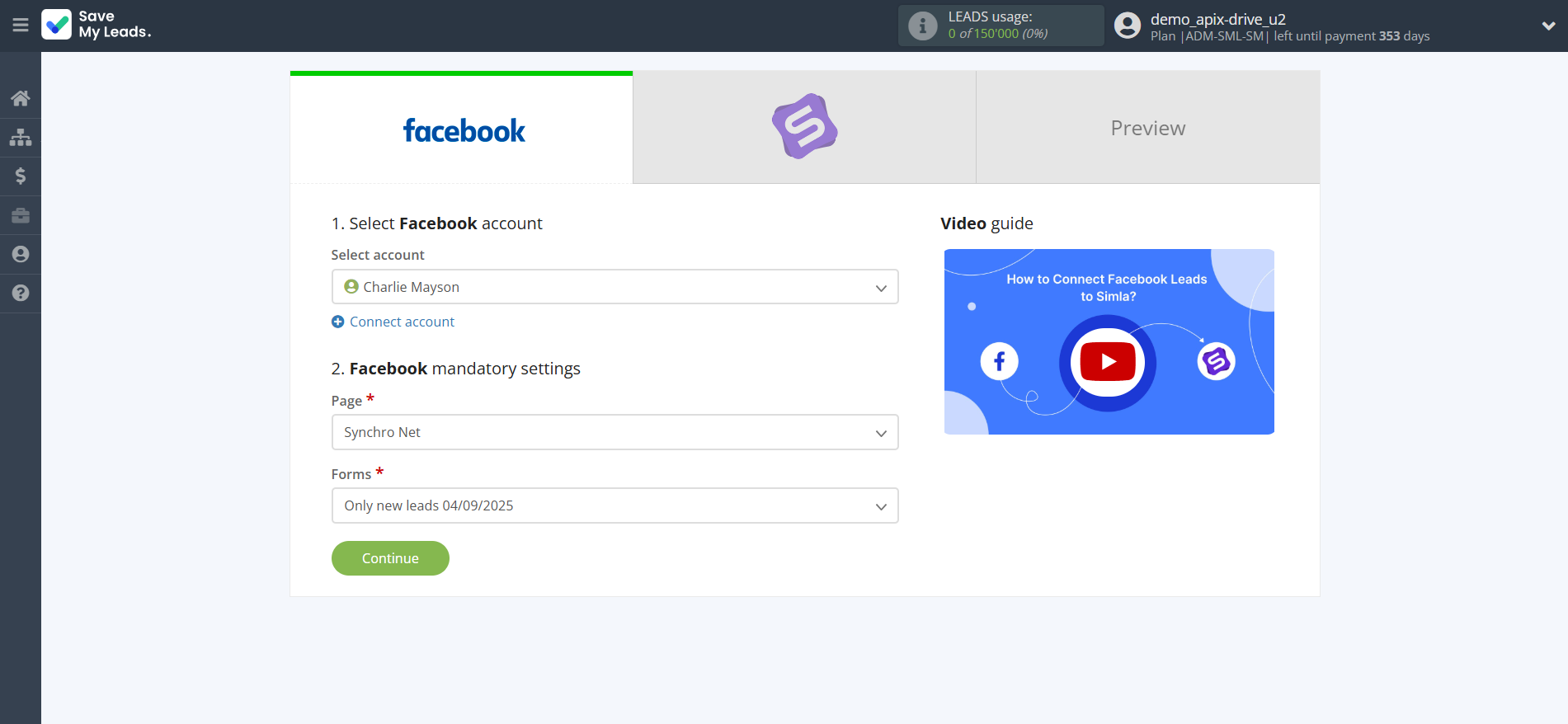 How to Connect Facebook with Simla Create Task | Data Source account connection How to Connect Facebook with Simla Create Task | Data Source account connection
