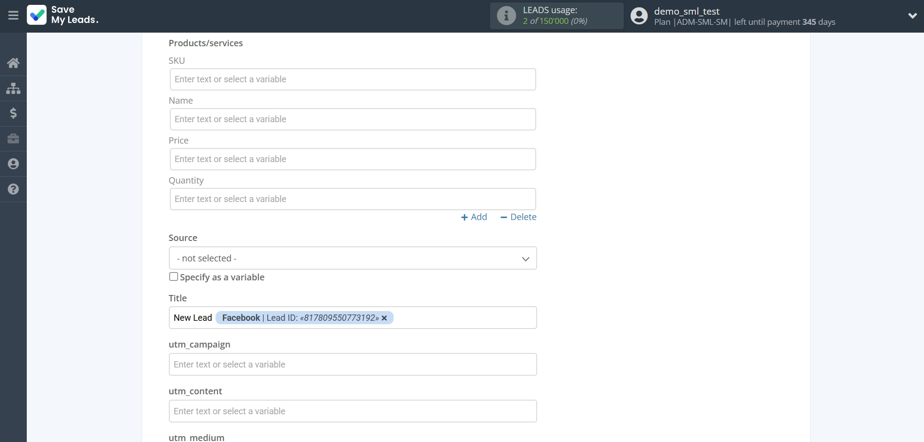 How to Connect Facebook with KeyCRM Create Lead | Assigning fields