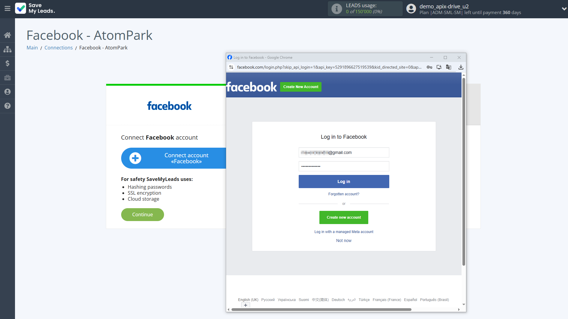 How to Connect Facebook with AtomPark | Data Source account connection How to Connect Facebook with AtomPark | Data Source account connection