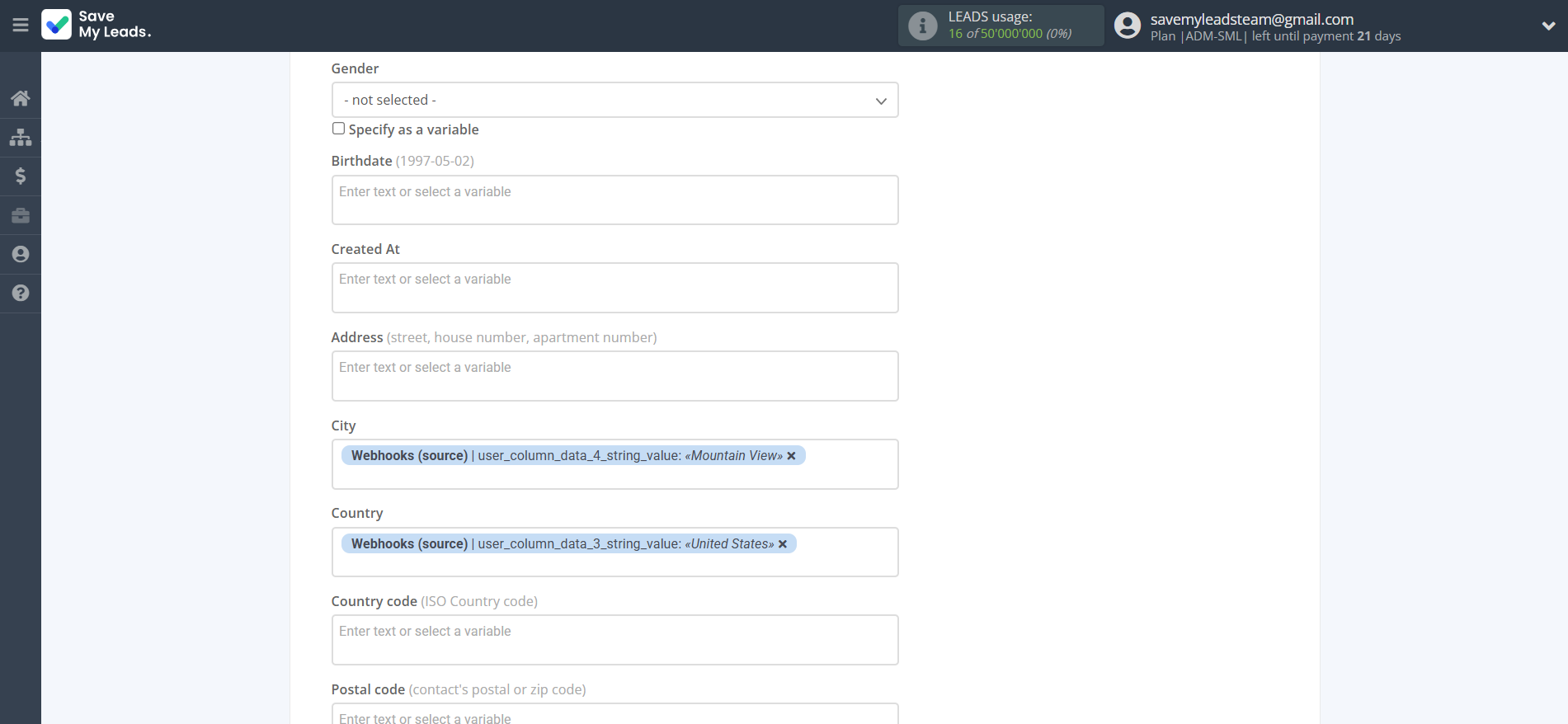 How to Connect Webhooks with Omnisend Create Contacts | Assigning fields