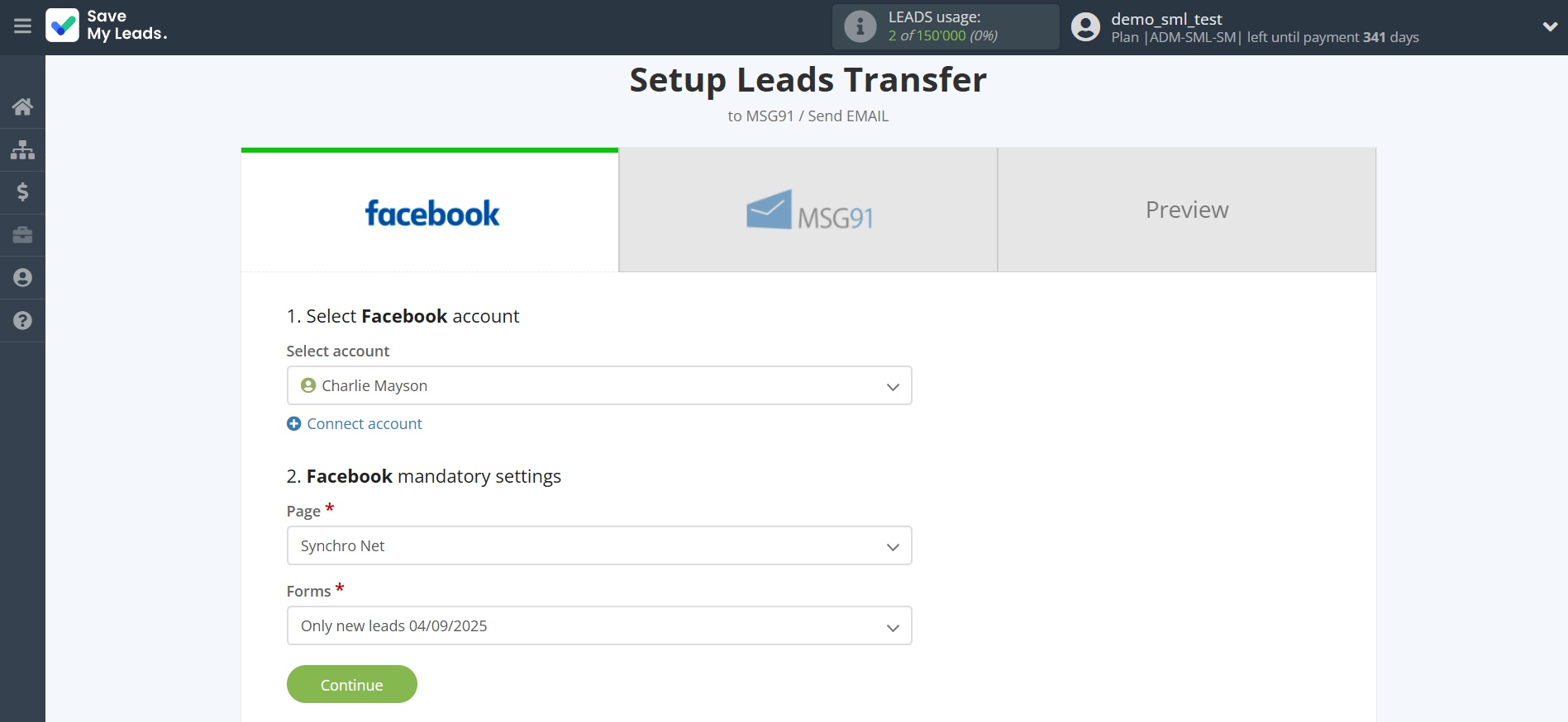 How to Connect Facebook with MSG91 Send Email | Data Source account connection