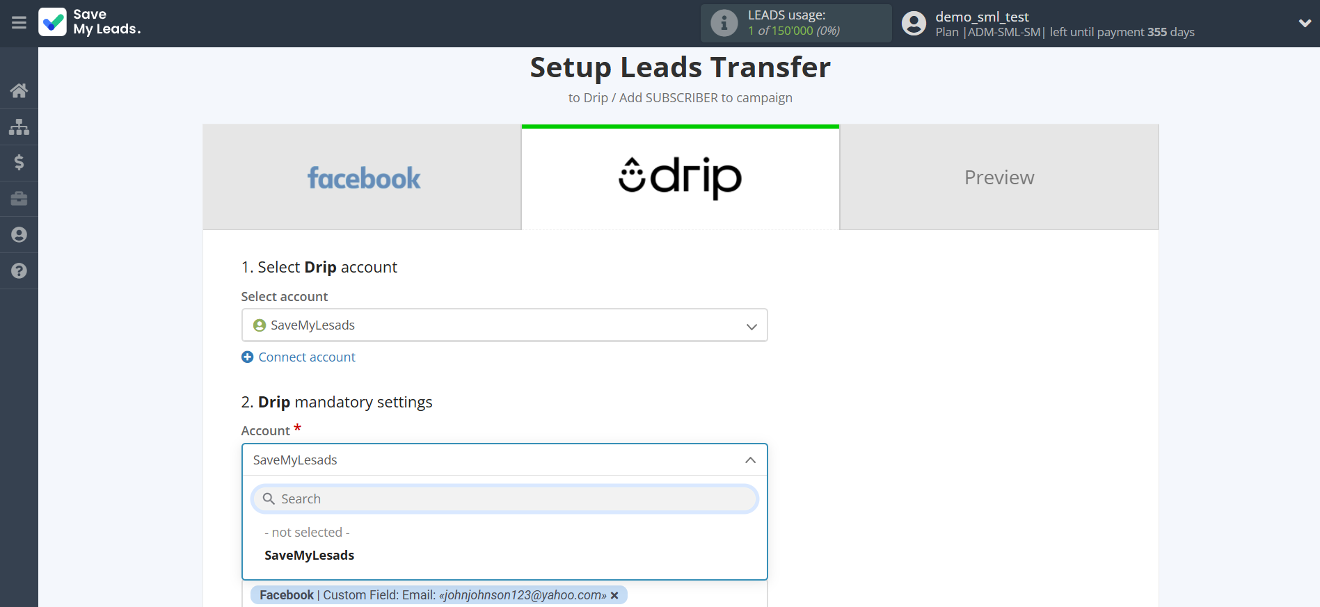 How to Connect Facebook with Drip Add Subscribers to campaign | Assigning fields