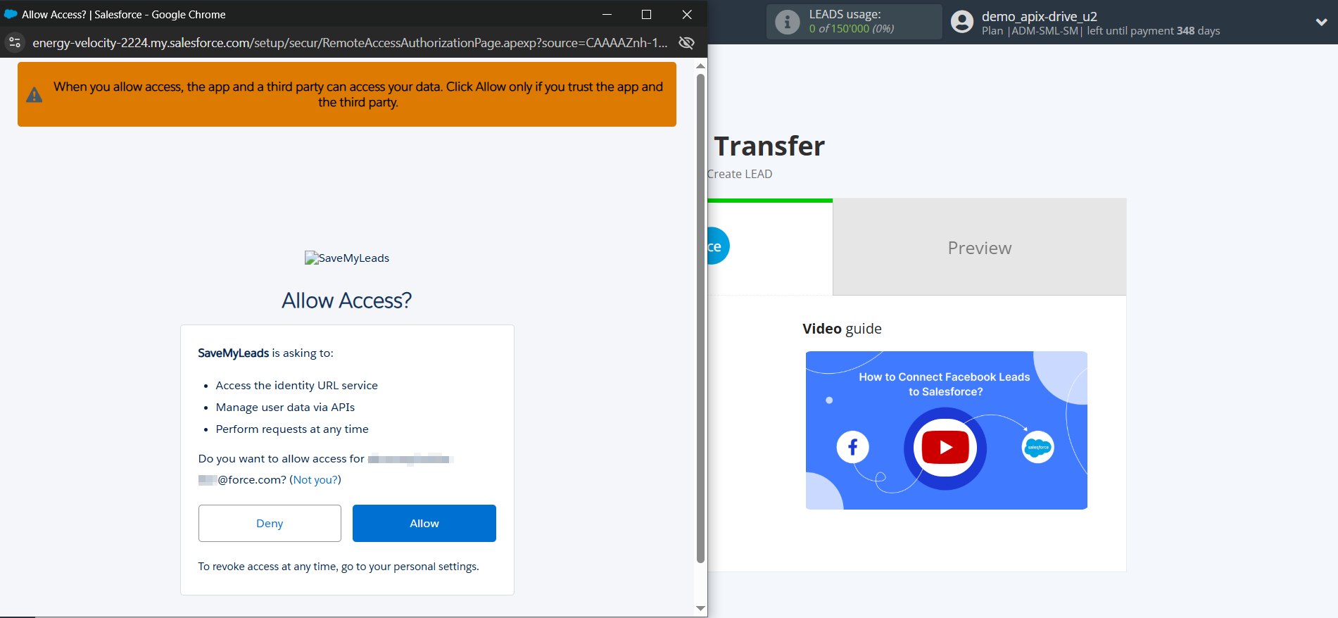 How to Connect Facebook with Salesforce CRM Create Lead | Data Destination account connection How to Connect Facebook with Salesforce CRM Create Lead | Data Destination account connection