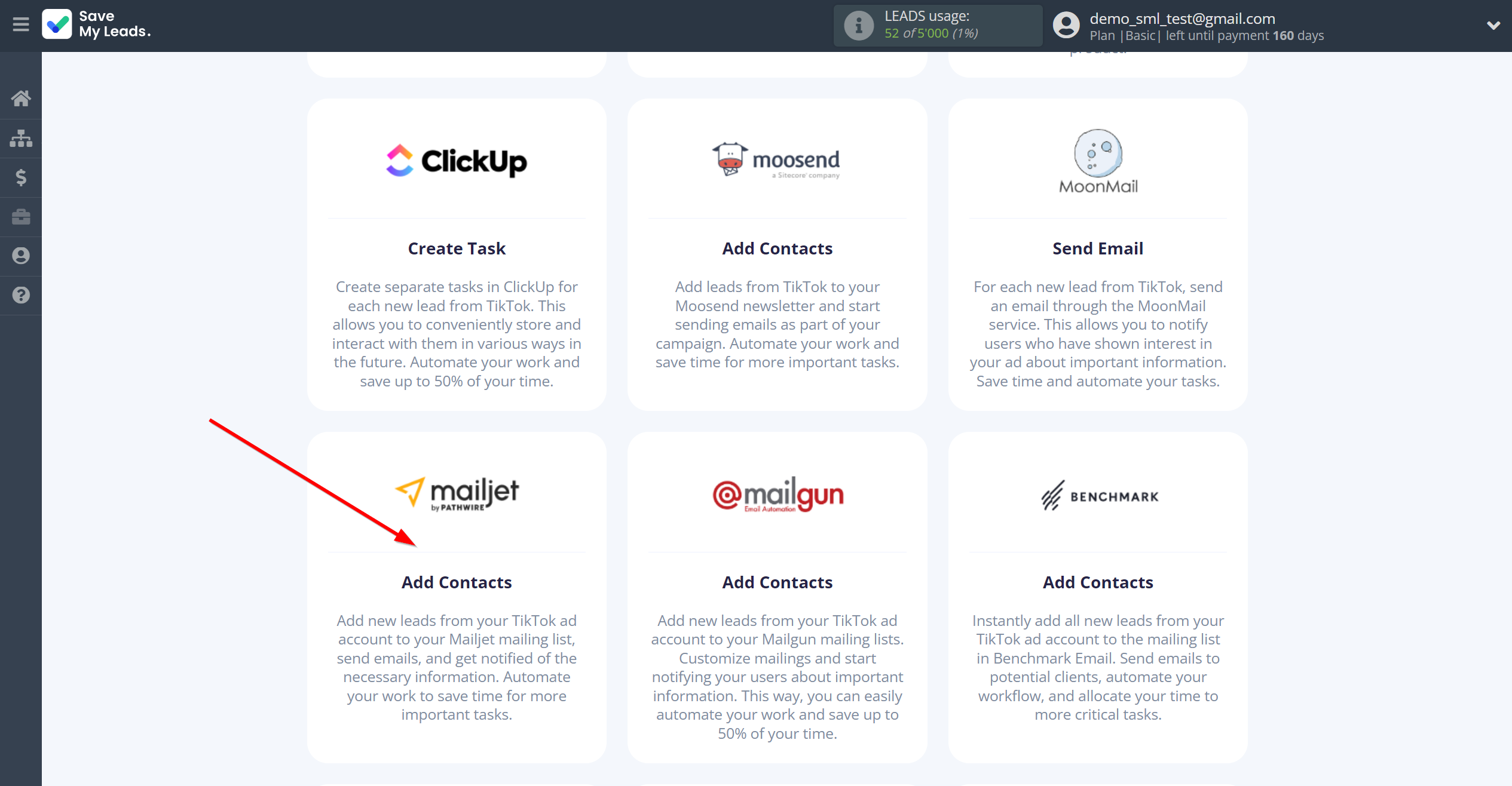 How to Connect TikTok with Mailjet | Data Destination system selection How to Connect TikTok with Mailjet | Data Destination system selection