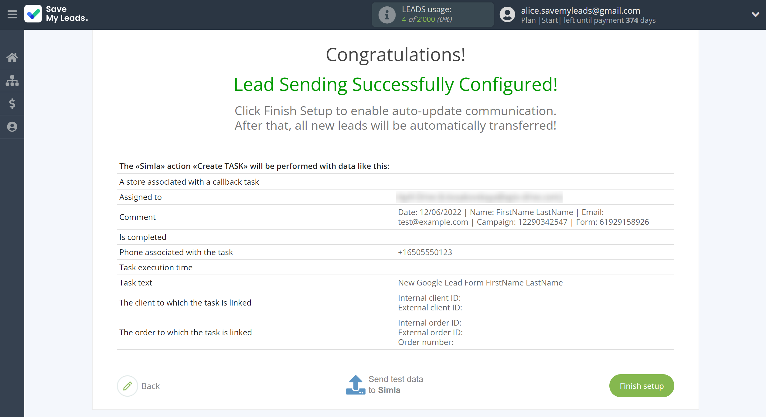 How to Connect Google Lead Form with Simla Create Task | Test data How to Connect Google Lead Form with Simla Create Task | Test data