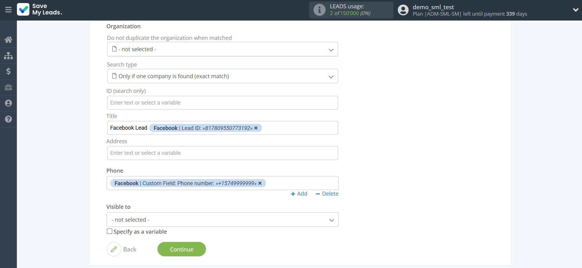 How to Connect Facebook with Pipedrive Create Contacts | Assigning fields