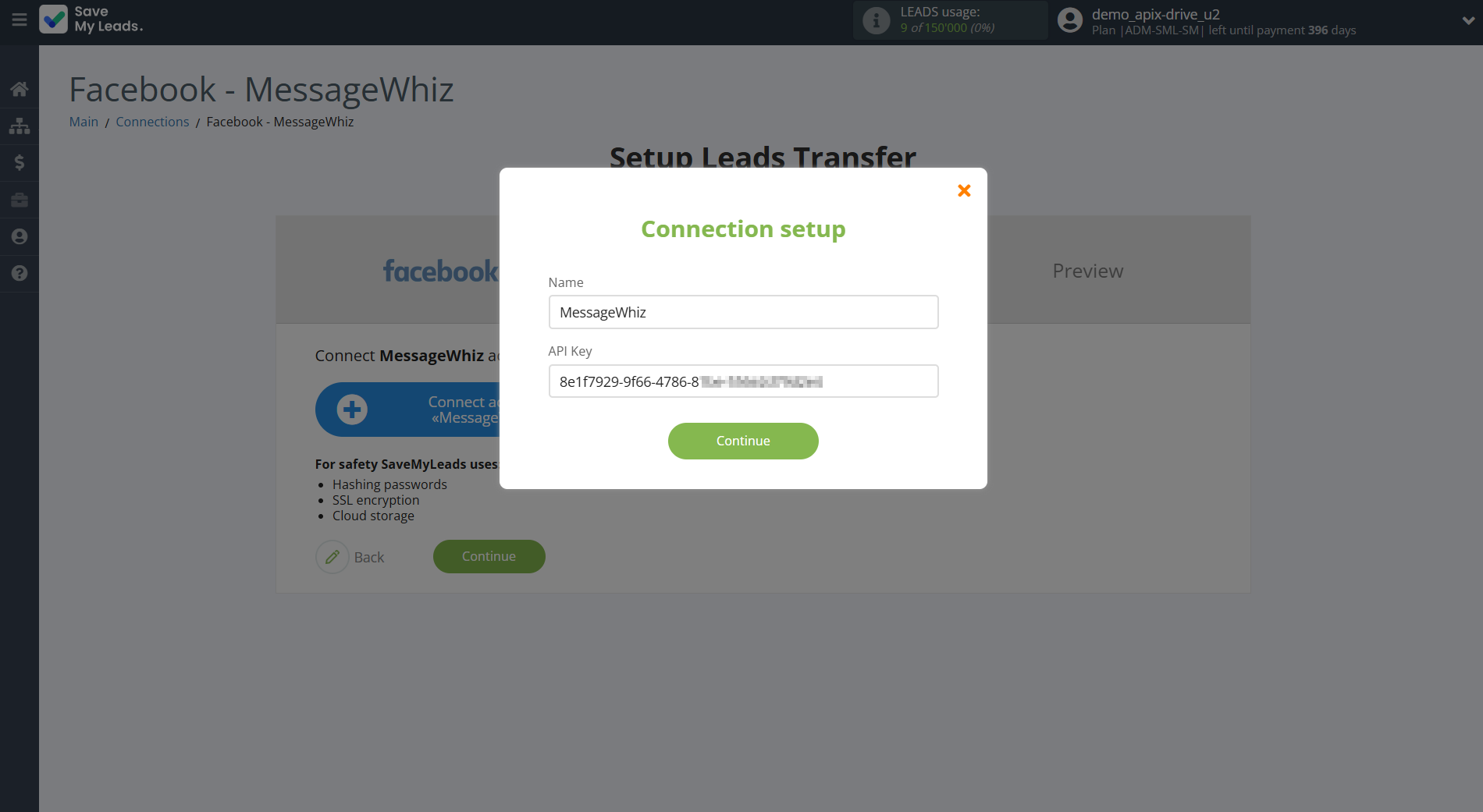 How to Connect Facebook with MessageWhiz | Data Destination account connection
