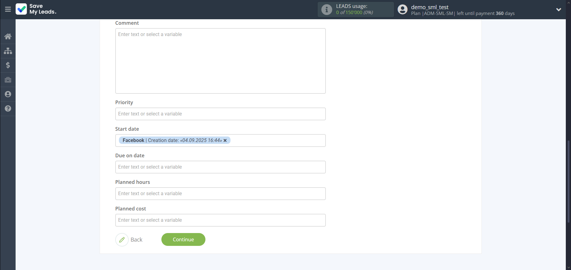 How to Connect Facebook with Worksection | Assigning fields How to Connect Facebook with Worksection | Assigning fields