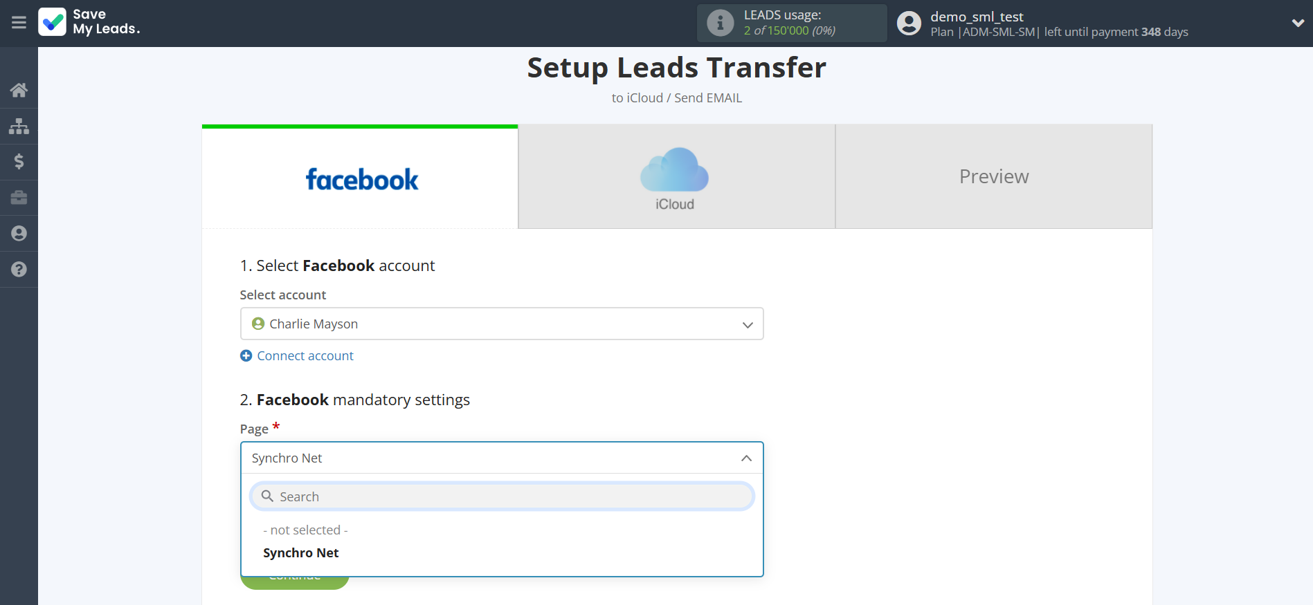 How to Connect Facebook with iCloud | Data Source account connection