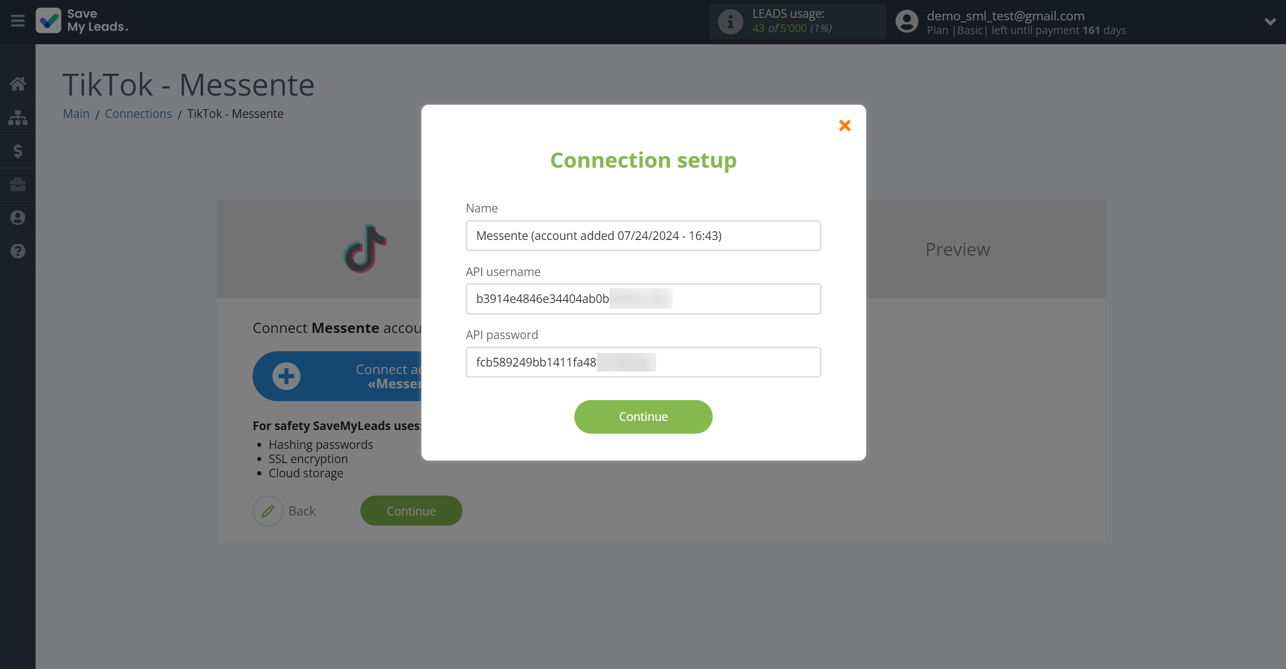How to Connect TikTok with Messente | Data Destination account connection How to Connect TikTok with Messente | Data Destination account connection