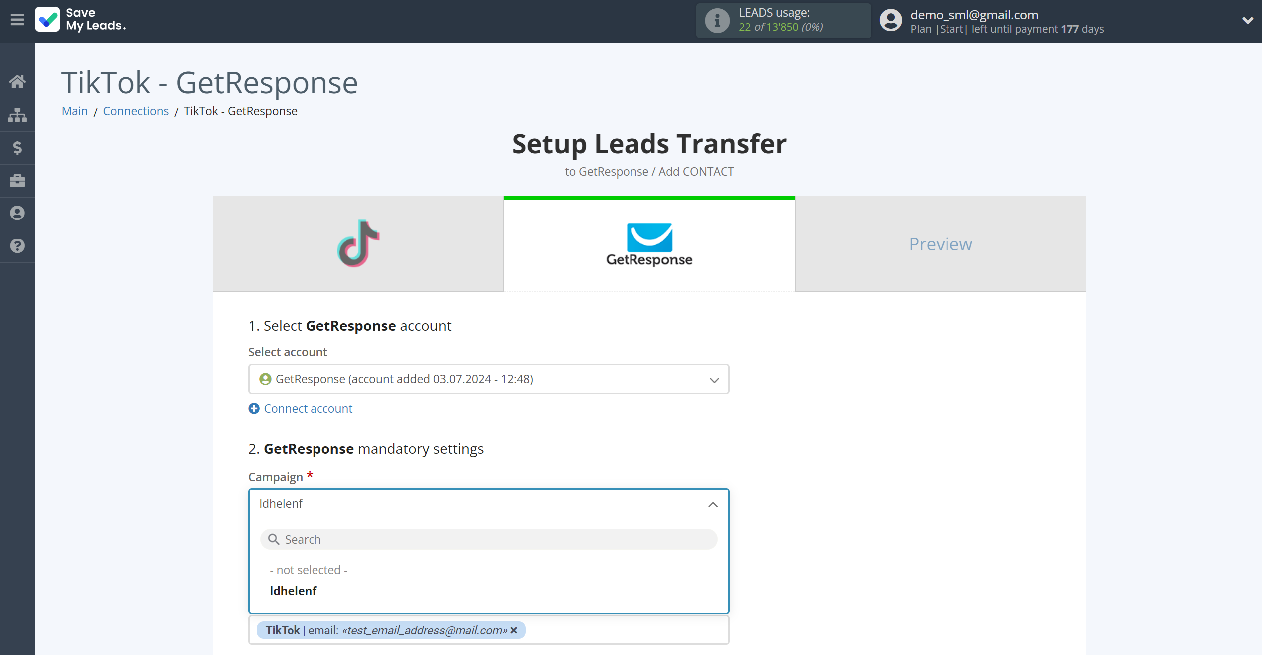 How to Connect TikTok with GetResponse | Assigning fields How to Connect TikTok with GetResponse | Assigning fields