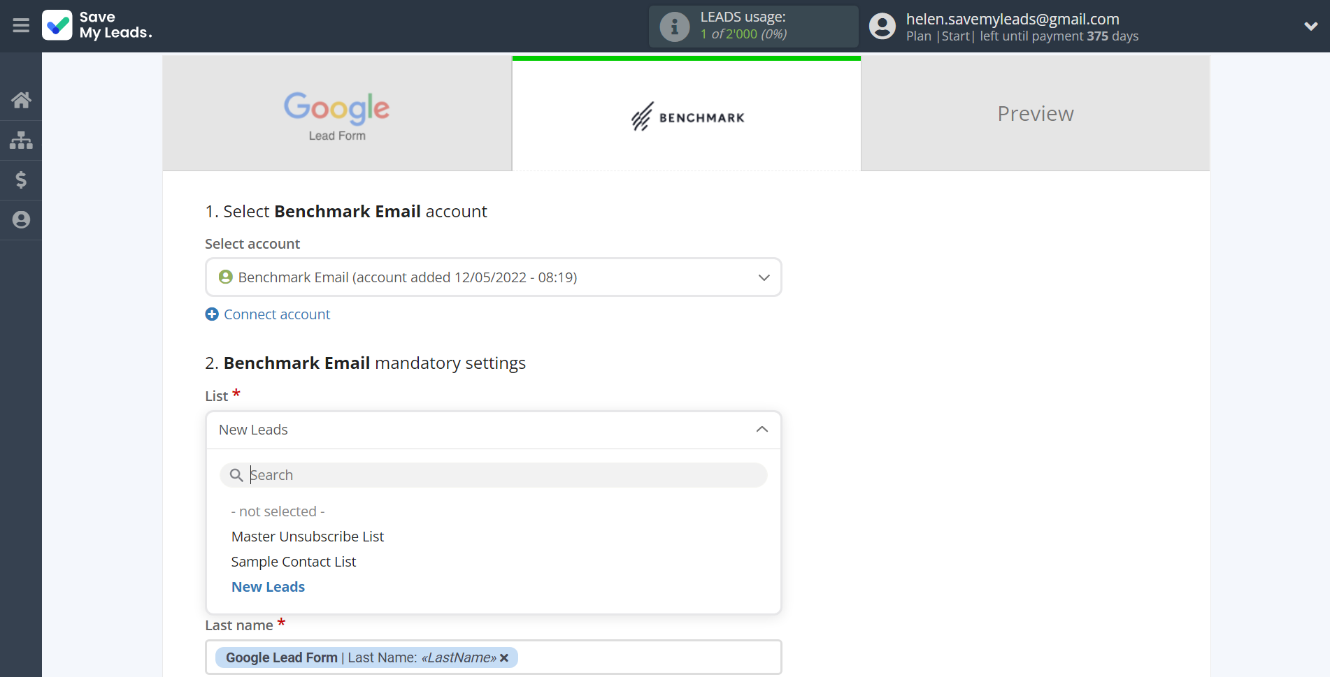How to Connect Google Lead Form with Benchmark Email | Assigning fields How to Connect Google Lead Form with Benchmark Email | Assigning fields