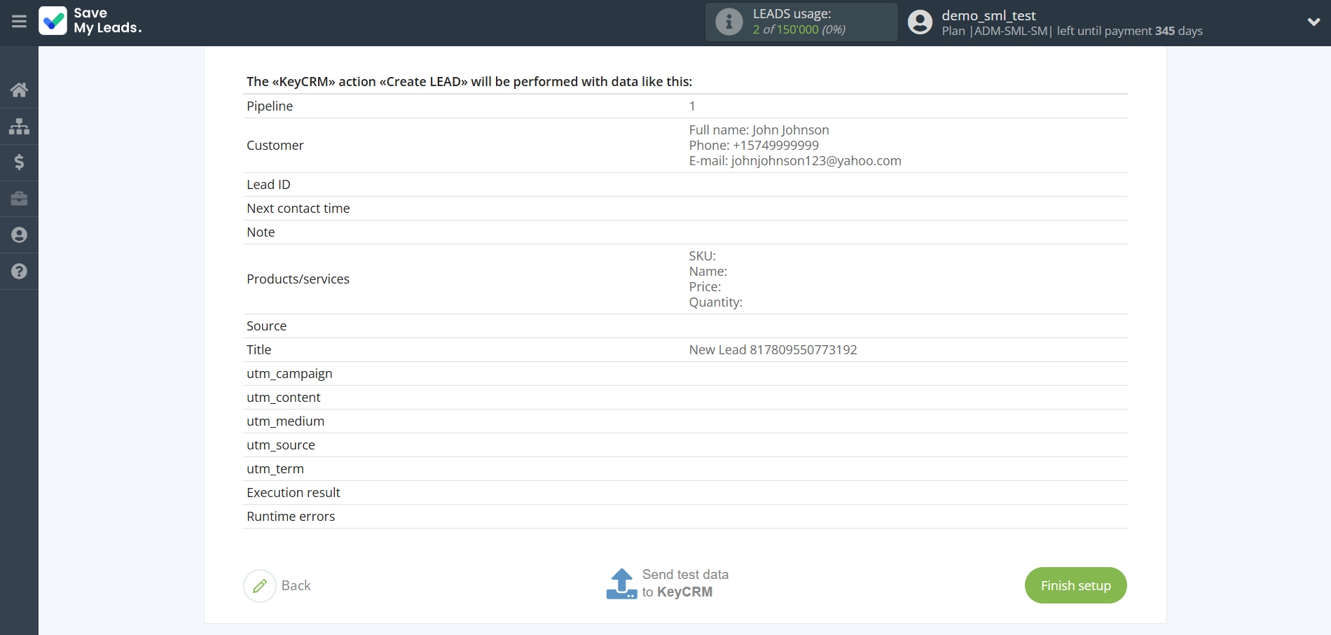 How to Connect Facebook with KeyCRM Create Lead | Test data