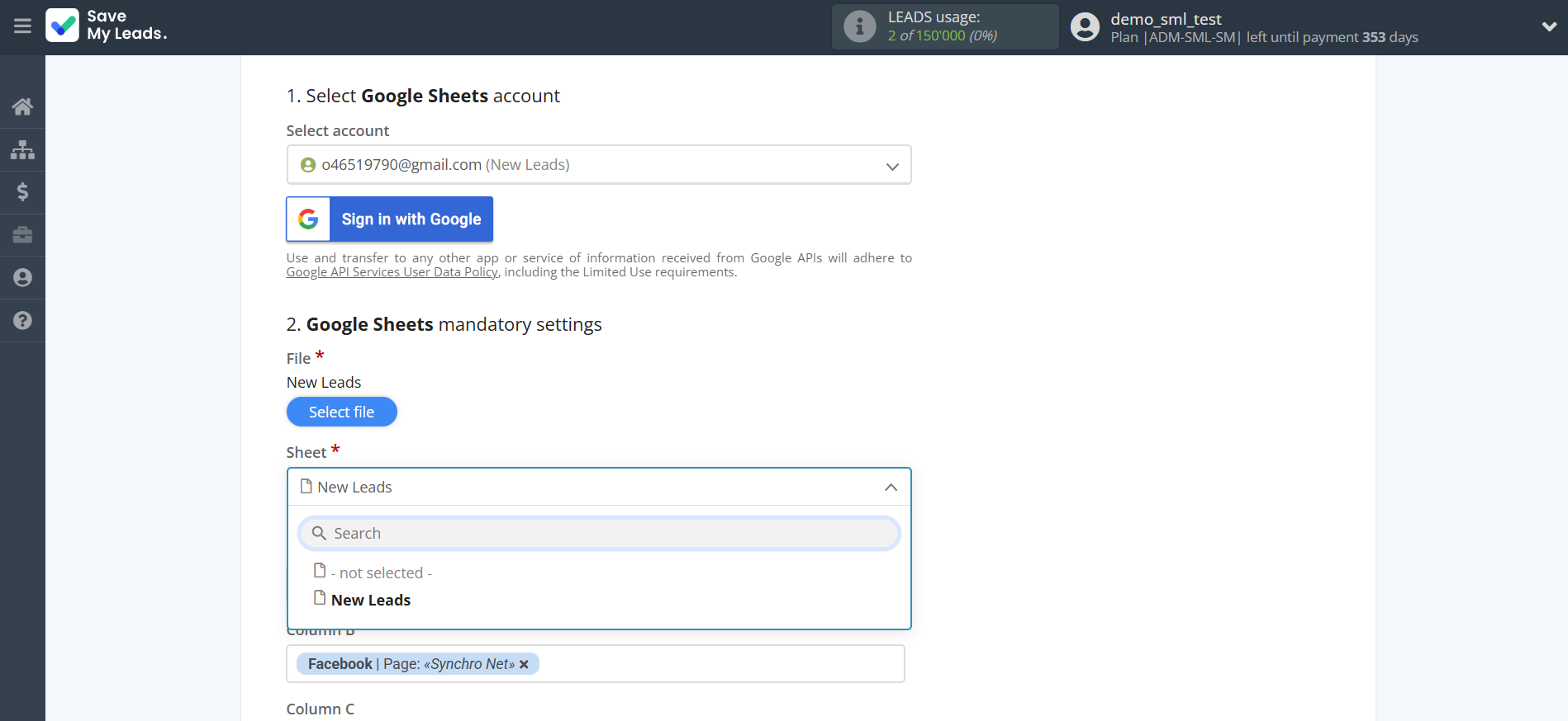 How to Connect Facebook with Google Sheets | Assigning fields How to Connect Facebook with Google Sheets | Assigning fields