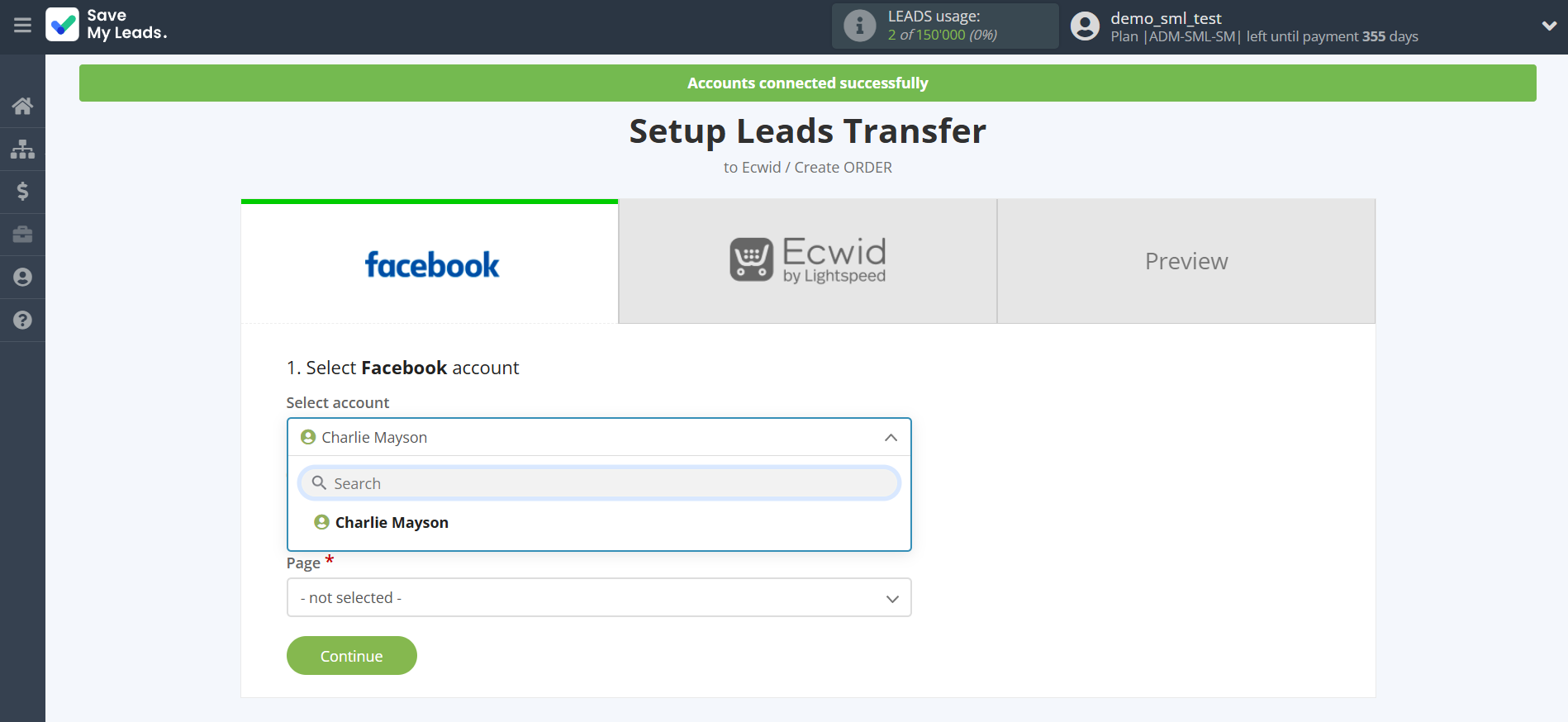 How to Connect Facebook with Ecwid Create Order | Data Source account selection How to Connect Facebook with Ecwid Create Order | Data Source account selection