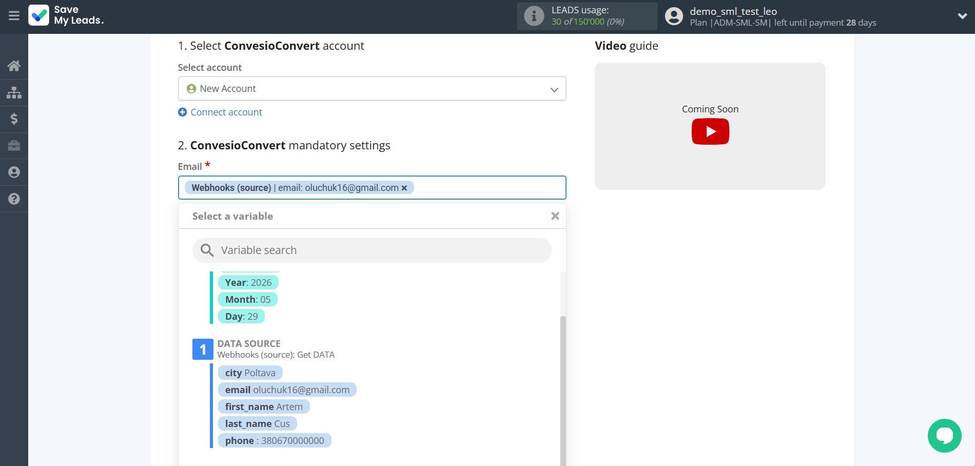 How to Connect Webhooks with ConvesioConvert | Assigning fields How to Connect Webhooks with ConvesioConvert | Assigning fields